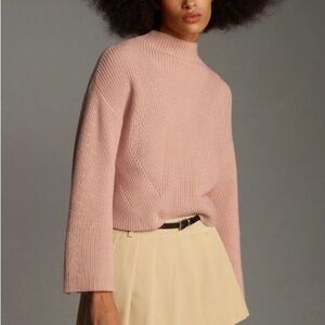 Anthropologie Maeve Katey Mock-Neck Bell-Sleeve Sweater XL